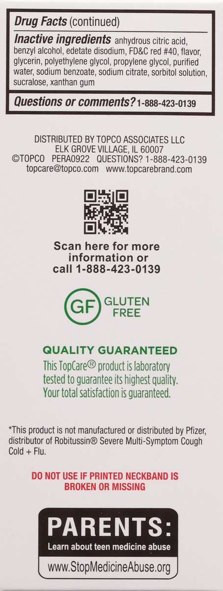 slide 6 of 10, TopCare Health Severe Non-Drowsy Maximum Strength Raspberry Flavor Tussin CF Max 4 fl oz, 4 fl oz