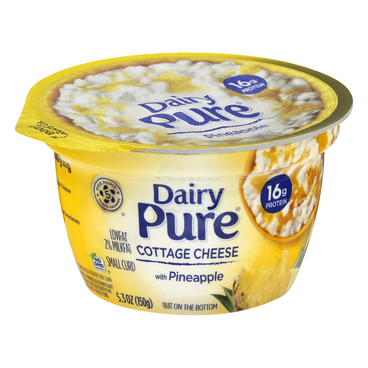 slide 1 of 1, Dairy Pure Mix-ins Pineapple Cottage Cheese, 5.3 oz