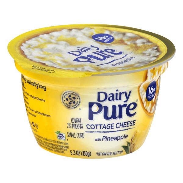 slide 1 of 2, Dairy Pure Pineapple Cottage Cheese, 5.3 oz