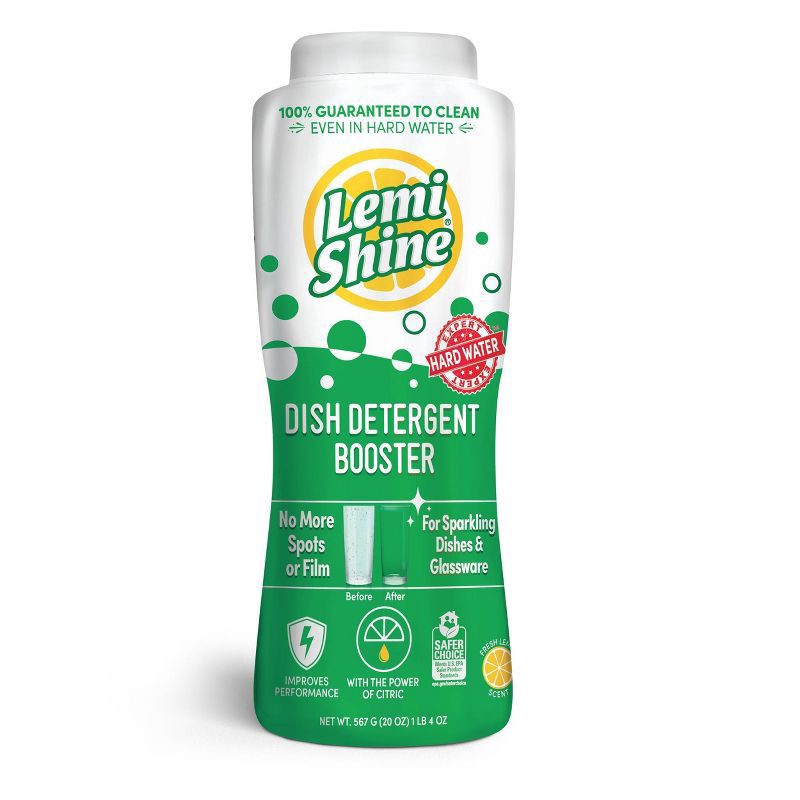 slide 1 of 3, Lemi Shine Fresh Lemon Scent Dish Detergent Booster 20 oz, 20 oz