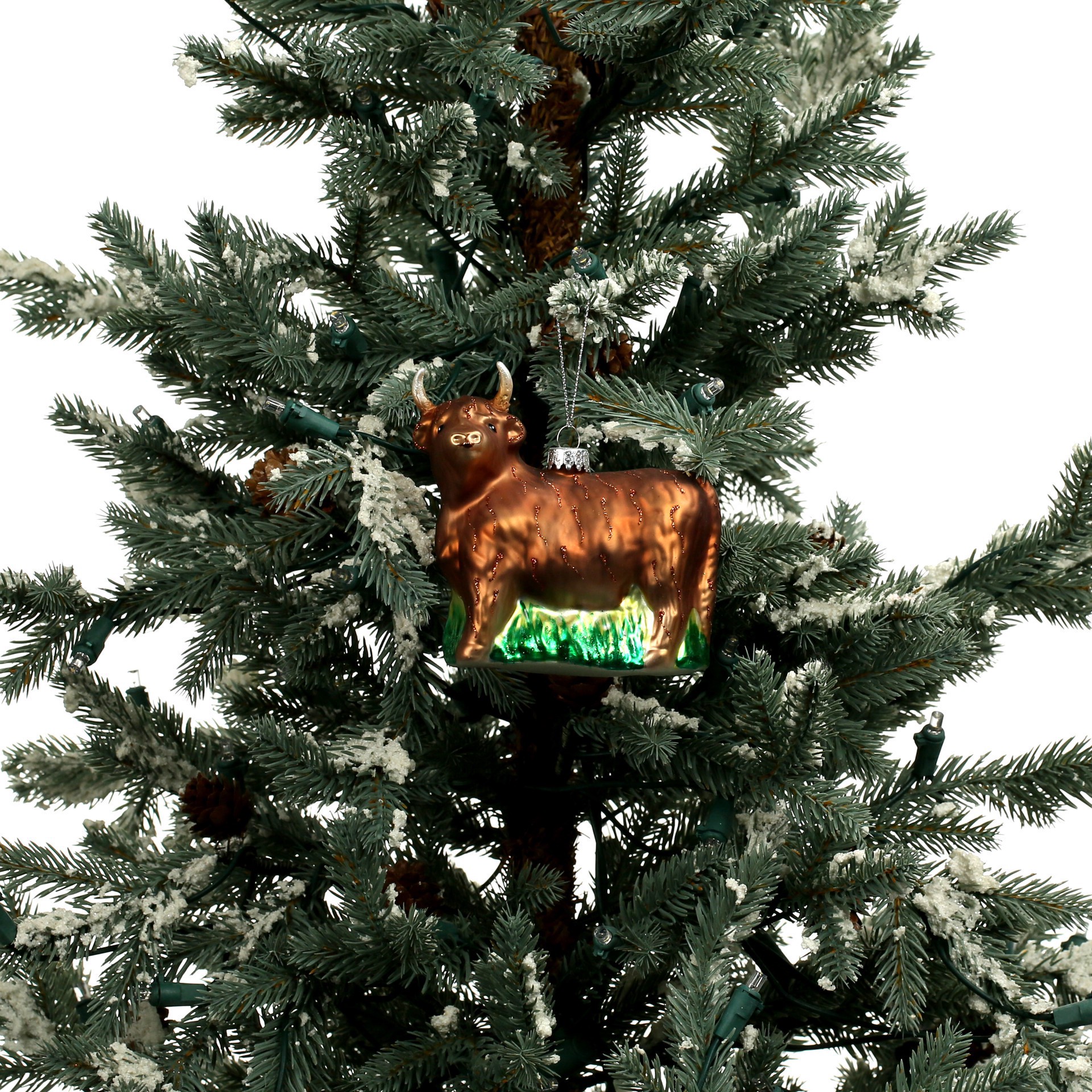 slide 3 of 4, 4.25" Brown Highland Cow Glass Ornament By Ashland, 4.25 in