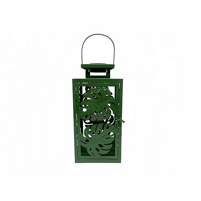 slide 1 of 7, W Home Solar Palm Lantern - Green, 1 ct