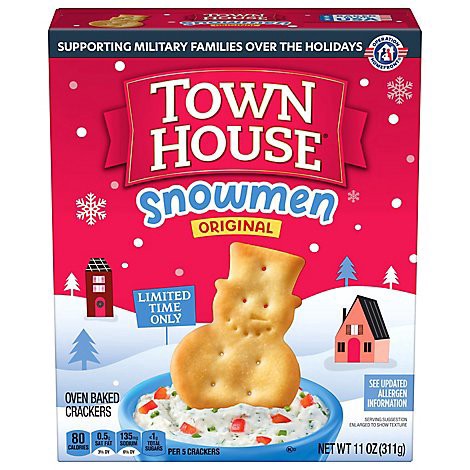 slide 1 of 6, Town House Snowmen Crackers Original, 11 oz