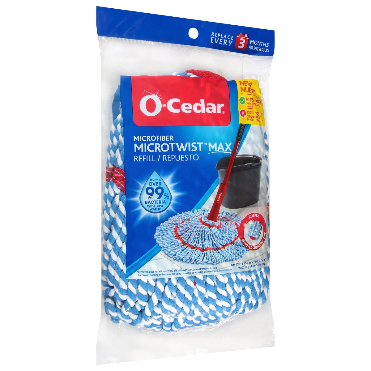 slide 6 of 9, O-Cedar MicroTwist MAX Microfiber Refill, Washable & Reusable Pad, 1 ct