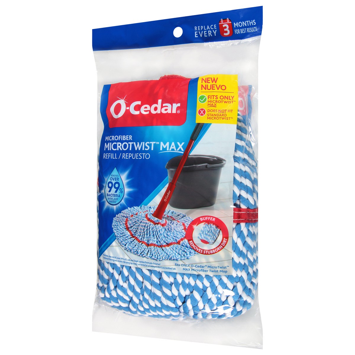 slide 3 of 9, O-Cedar MicroTwist MAX Microfiber Refill, Washable & Reusable Pad, 1 ct