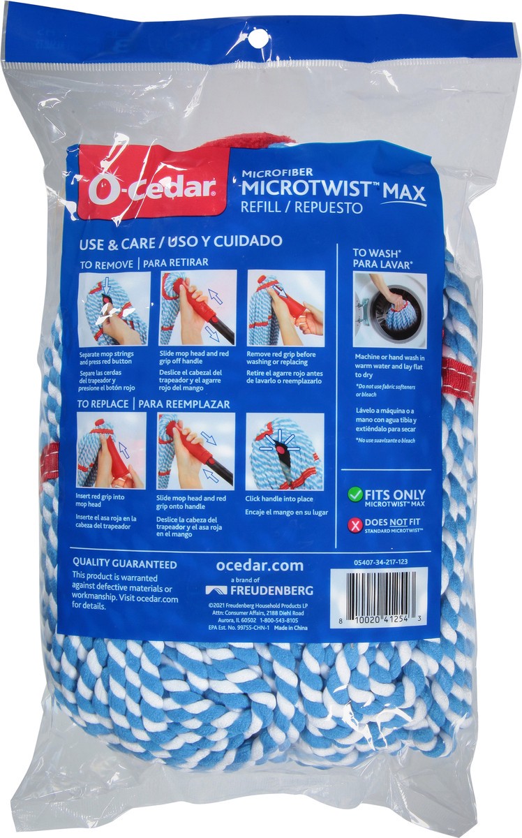 slide 9 of 9, O-Cedar MicroTwist MAX Microfiber Refill, Washable & Reusable Pad, 1 ct