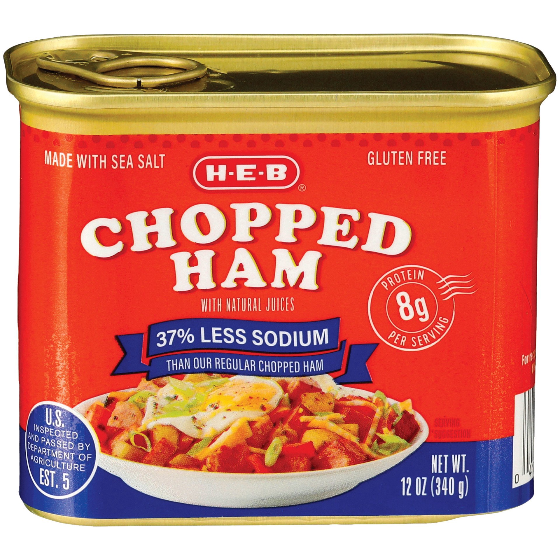 slide 1 of 1, H-E-B Reduced SodiumChopped Ham, 12 oz