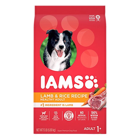 slide 1 of 1, IAMS Proactive Health Dog Food Dry For Adult High Protein With Lamb & Rice, 15 lb
