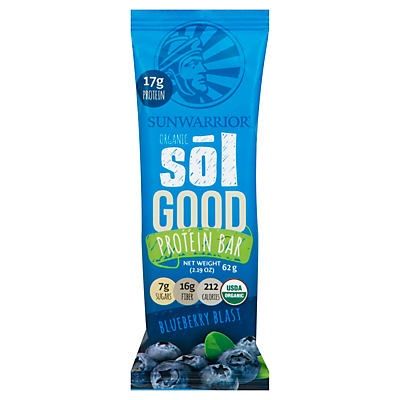 slide 1 of 1, Sunwarrior Organic Sol Good Protein Bar Blueberry Blast, 2.19 oz