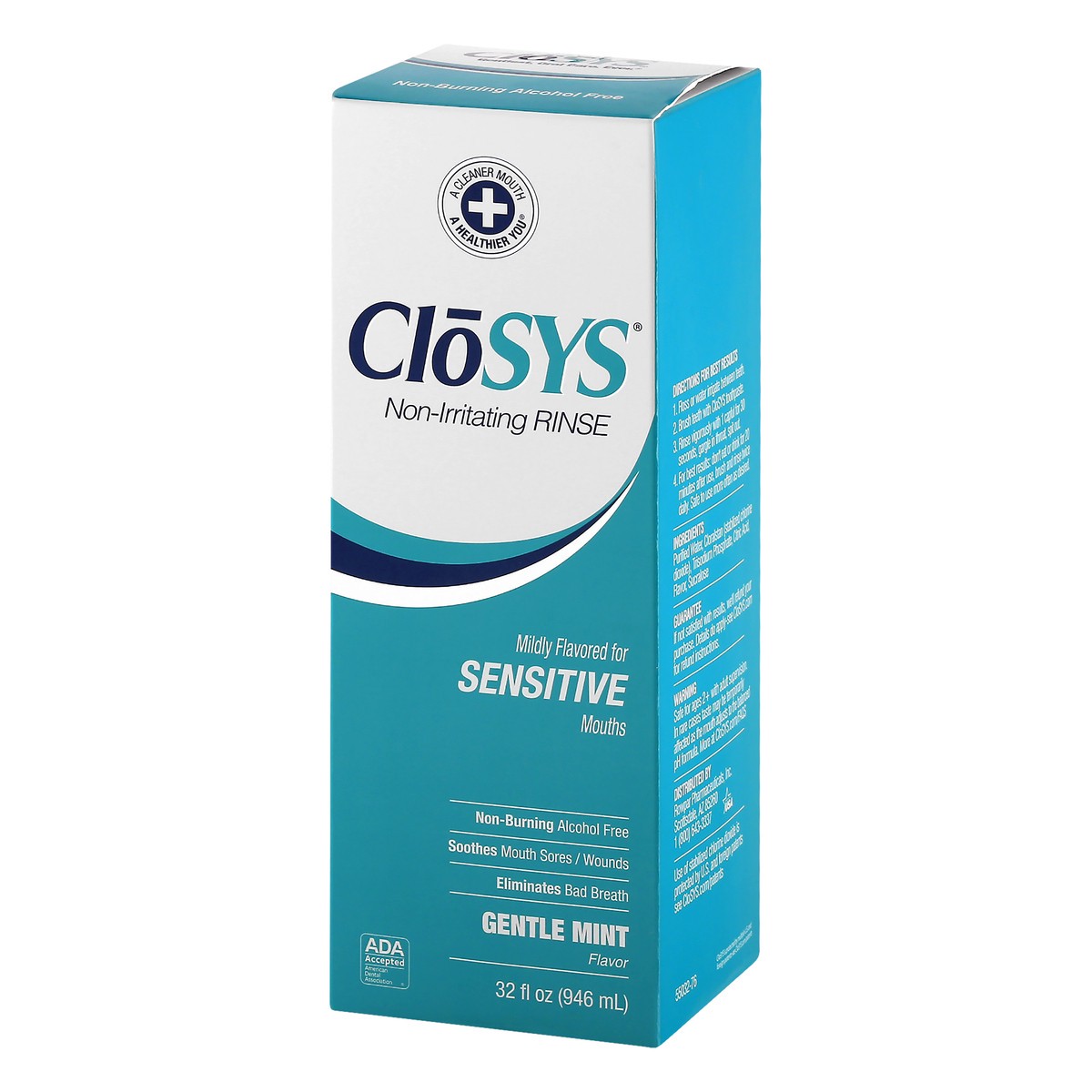 slide 4 of 9, CloSYS Dual Action Fresh Breath Sensitive Gentle Mint Mouth Rinse 32 fl oz, 32 fl oz