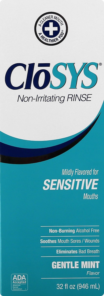 slide 8 of 9, CloSYS Dual Action Fresh Breath Sensitive Gentle Mint Mouth Rinse 32 fl oz, 32 fl oz