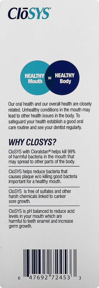 slide 9 of 9, CloSYS Dual Action Fresh Breath Sensitive Gentle Mint Mouth Rinse 32 fl oz, 32 fl oz