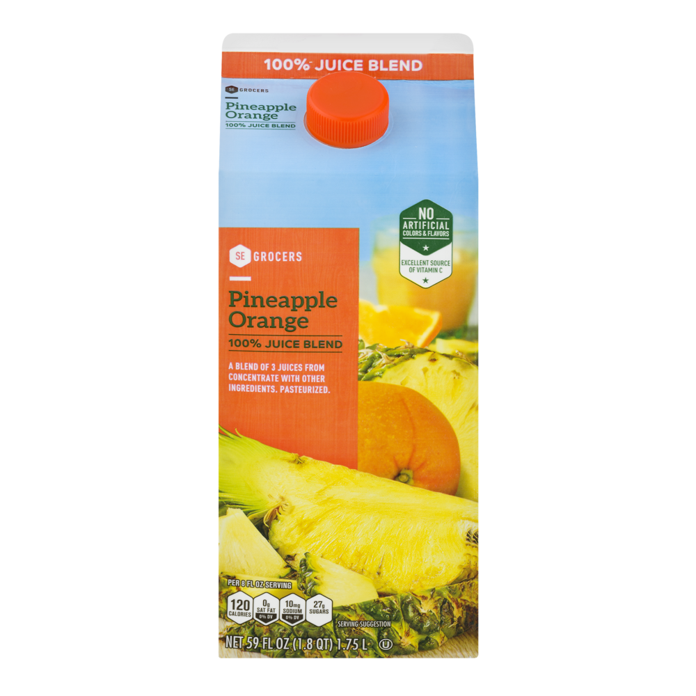 slide 1 of 1, SE Grocers 100% Juice Blend Pineapple Orange, 59 oz