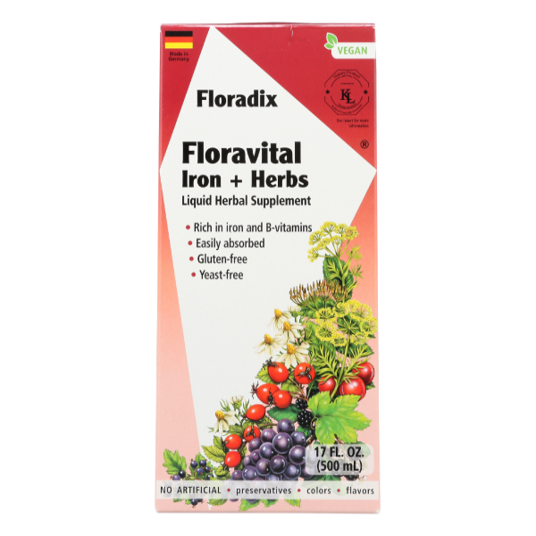 slide 1 of 1, Gaia Herbs Floravital Iron & Herb Yeast Free, 1 ct