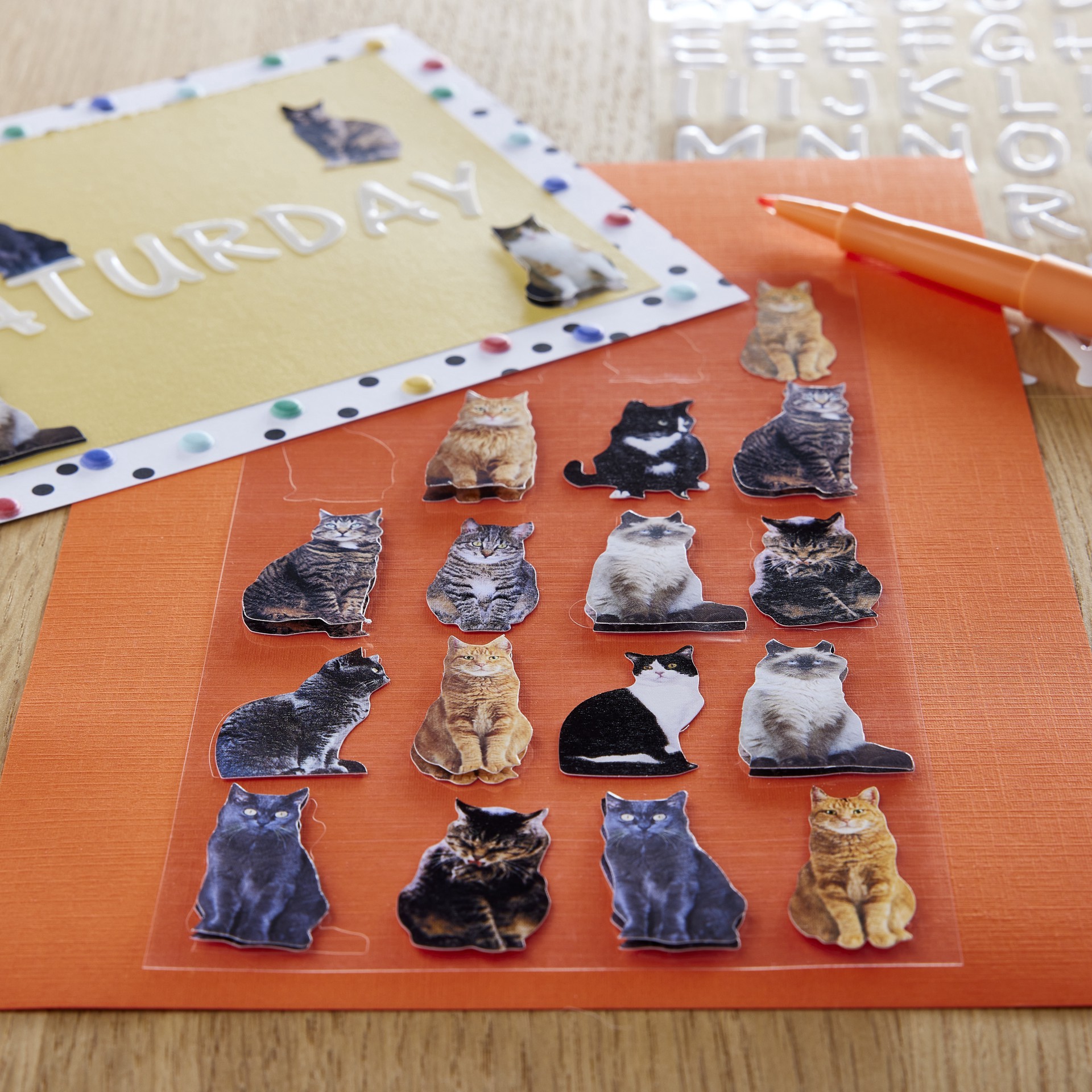 slide 3 of 5, Mini Cat Stickers By Recollections, 3.875 in x 6.875 in