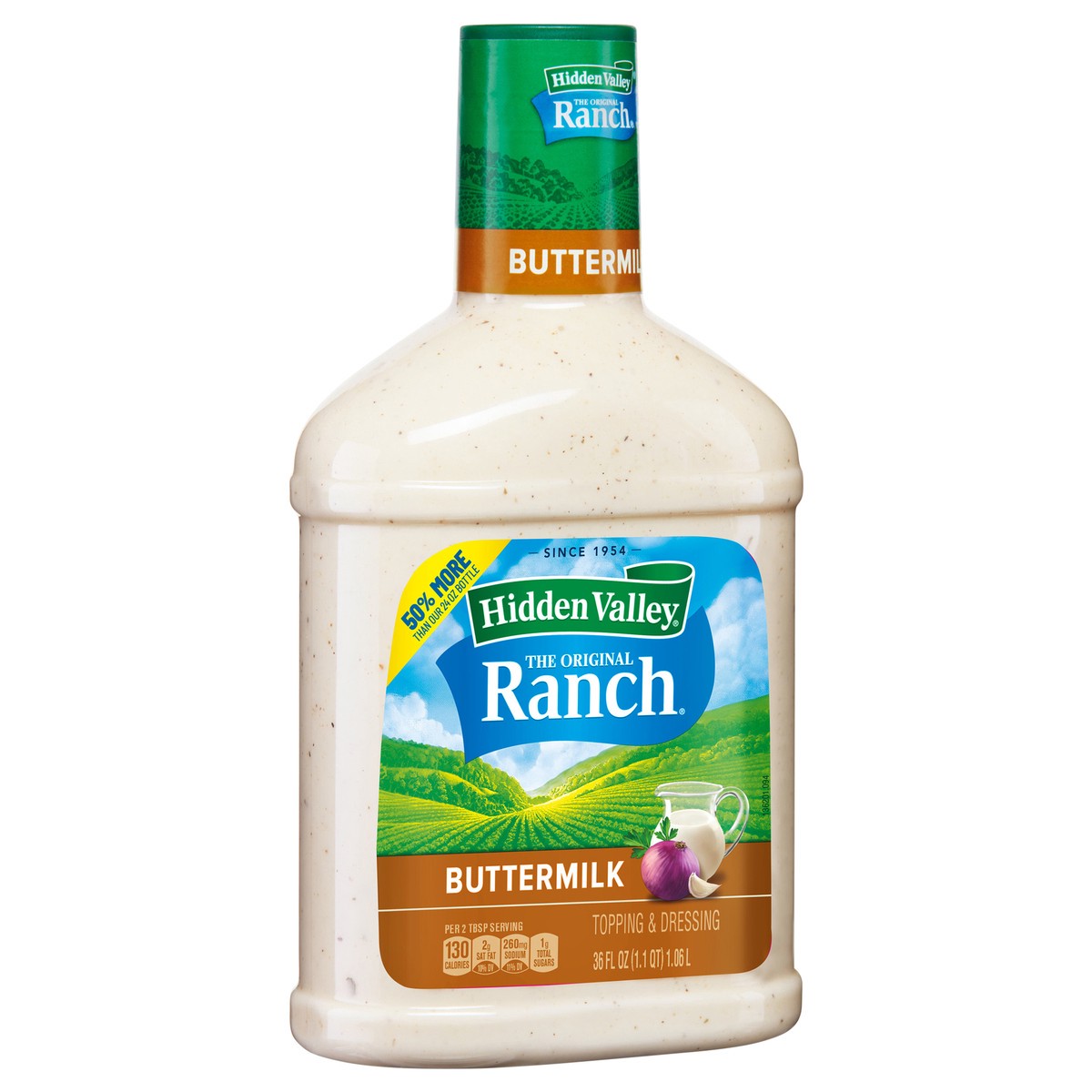 slide 3 of 9, Hidden Valley Buttermilk Ranch Salad Dressing & Topping, Gluten Free - 36 Ounce Bottle, 36 oz