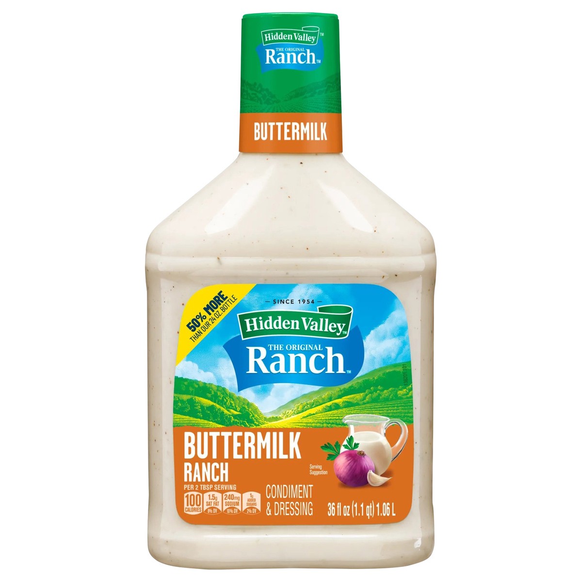slide 1 of 9, Hidden Valley Buttermilk Ranch Condiment and Dressing, 36 fl Oz, 36 oz