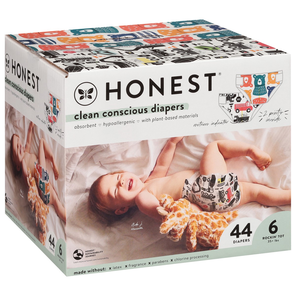 slide 2 of 9, The Honest Company Honest Club Box Boy Trex Breakfast Size 6, 44 ct