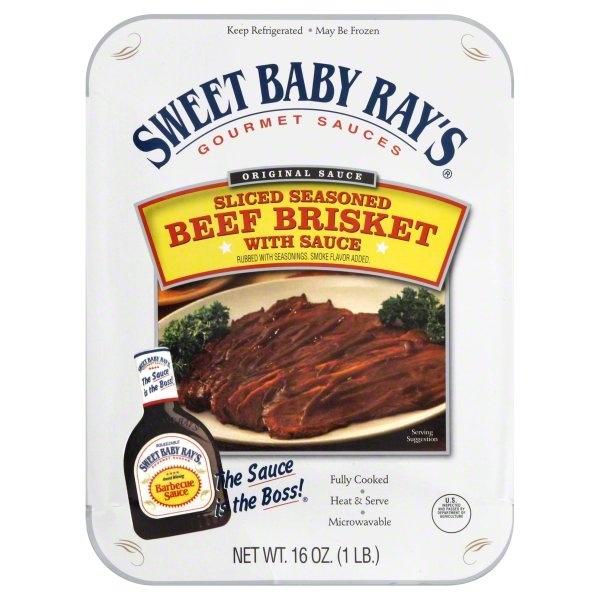 slide 1 of 1, Sweet Baby Ray's Sliced Seasoned Beef Brisket with Sauce, 16 oz
