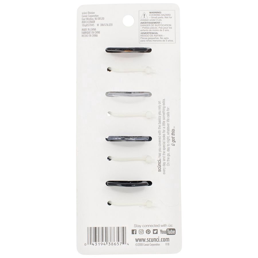 slide 2 of 5, scünci Claw Clips 4 Each, 4 ct