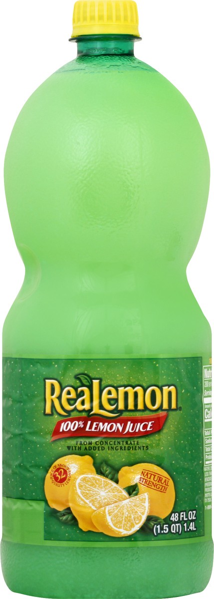 slide 6 of 10, ReaLemon 100% Lemon Juice, 48 fl oz bottle, 48 fl oz