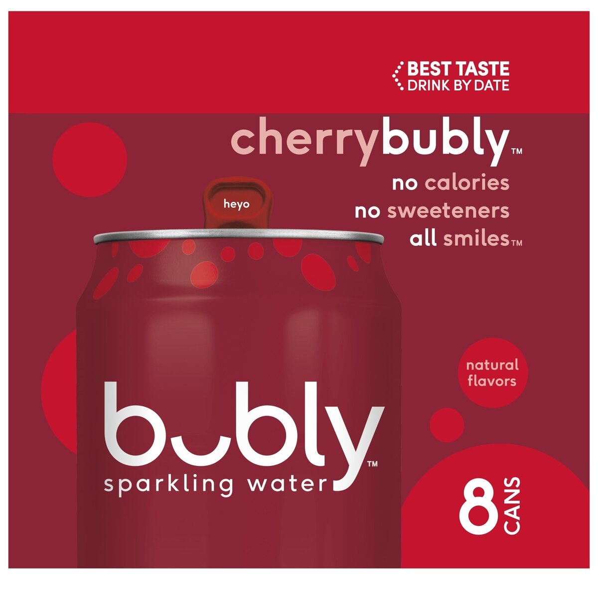 slide 4 of 6, bubly Cherry Sparkling Water, 8 ct