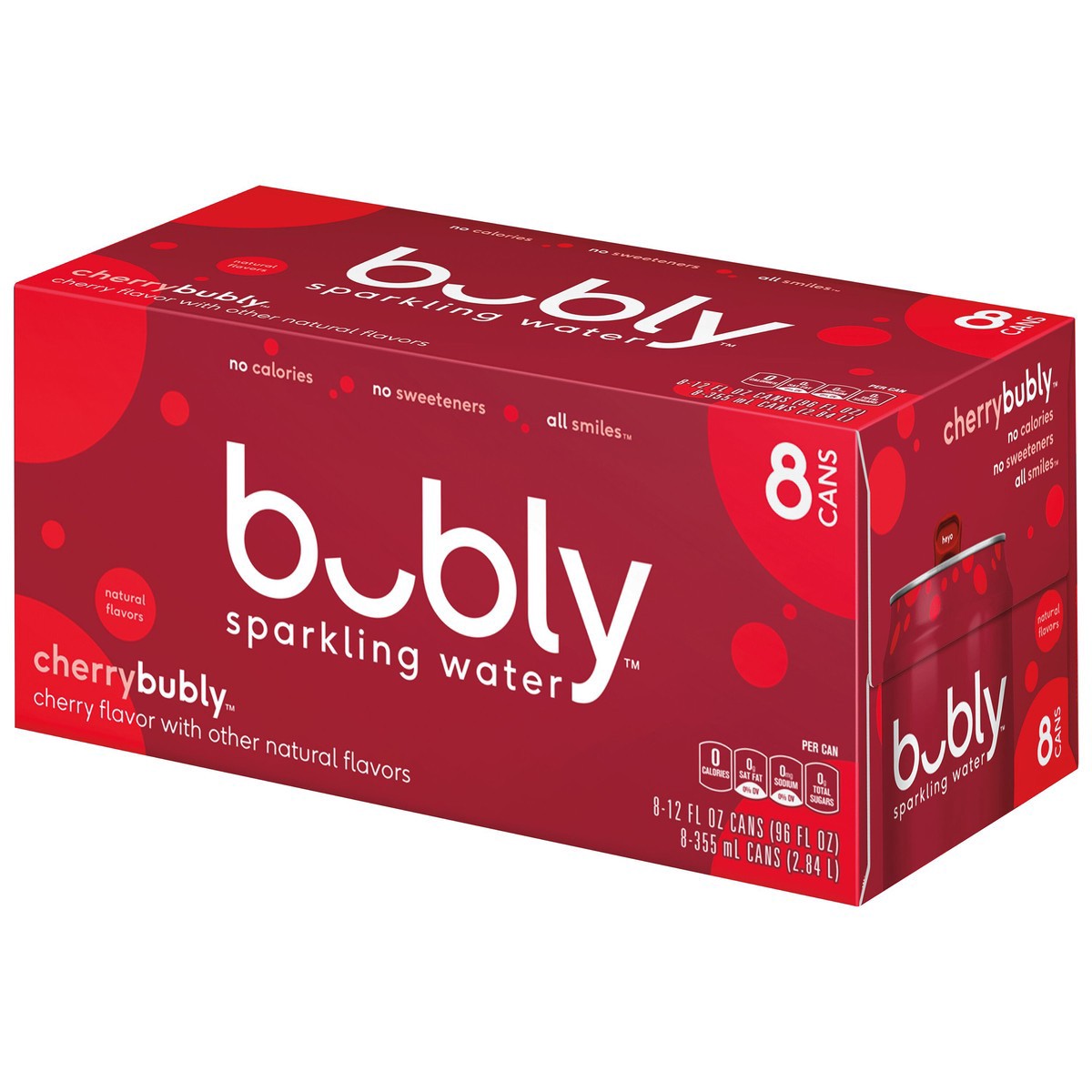 slide 2 of 11, bubly Cherry Sparkling Water, 8 ct