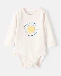 Carter's "Mommy & Daddy Are My Universe" Cotton Long-Sleeve Graphic Bodysuit - Ivory - NB
