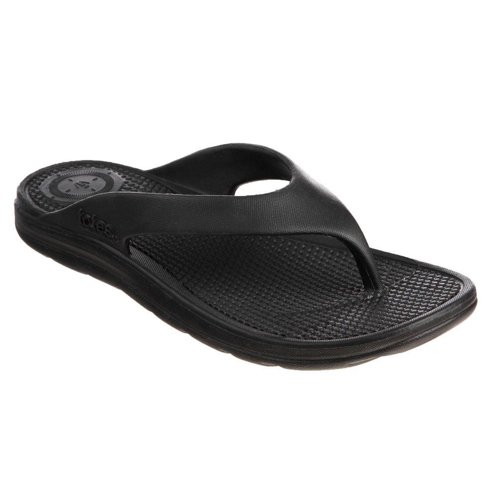 slide 1 of 1, totes Sol Bounce Ara Thong Flip Flops - Black, 1 ct