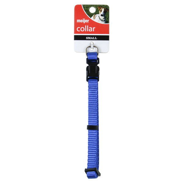 slide 1 of 1, Meijer Adjustable Dog Collar, Blue, Small, SM
