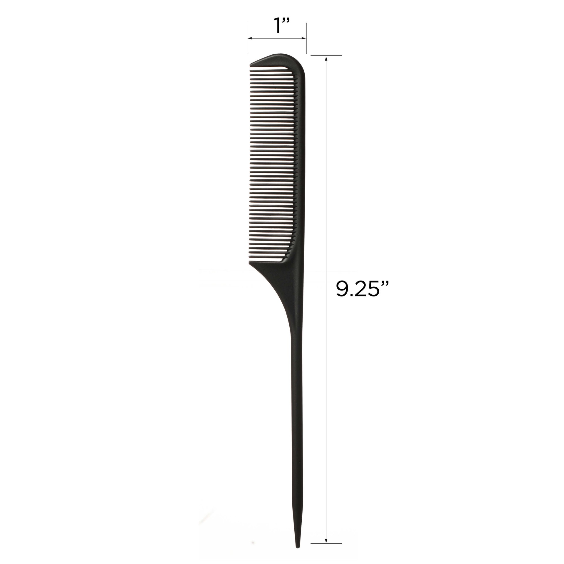 slide 4 of 5, KISS COLORS & CARE KISS Carbon Fiber Travel Size Professional 9.25" Small Tooth Rat Tail Hair Comb, Black, 1 ct