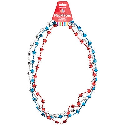 slide 1 of 1, Fun Express Metallic Patriotic Necklace, 3 ct