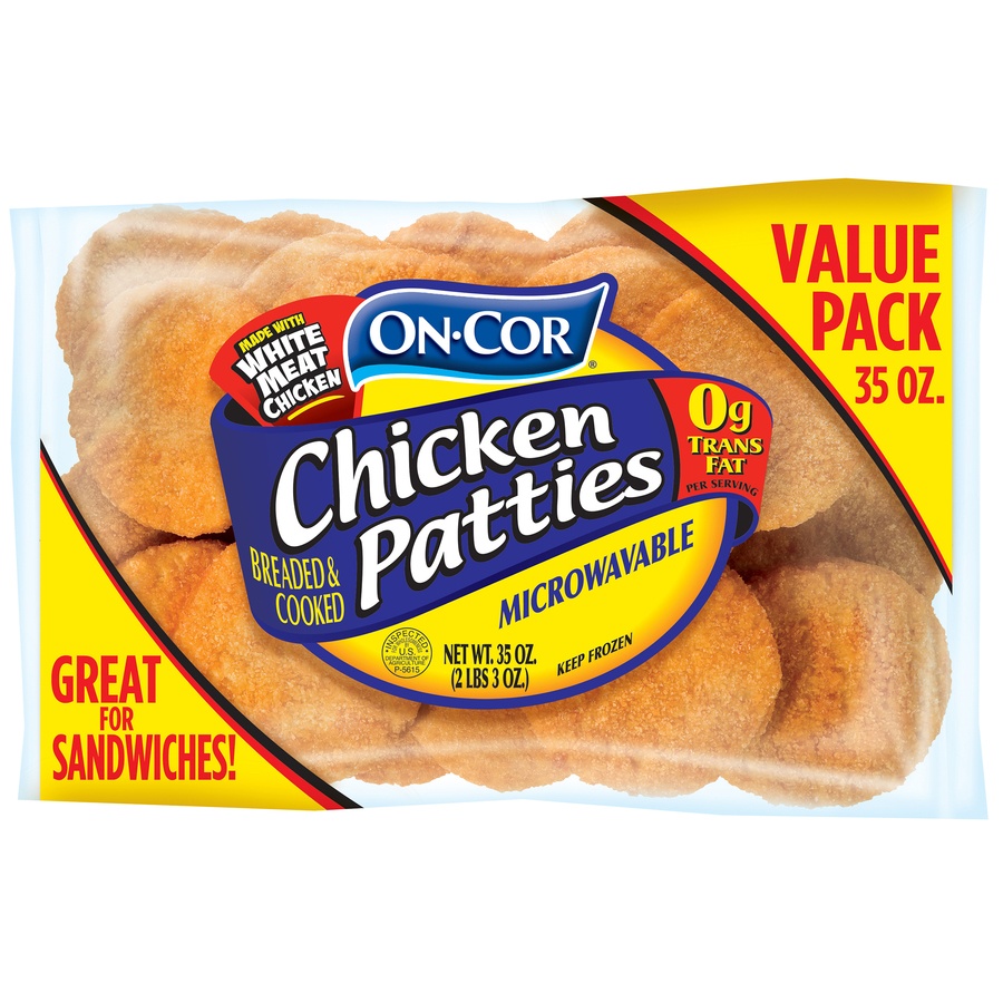 slide 1 of 3, On-Cor Chicken Patties, 35 oz