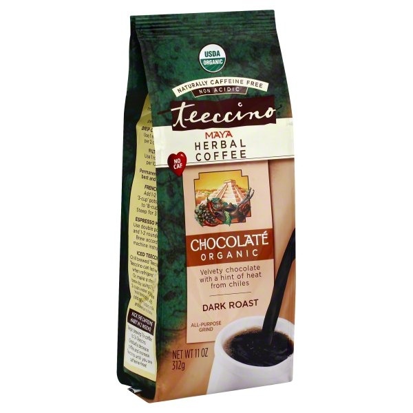 slide 1 of 1, Teeccino Herbal Coffee Maya Chocolate, 11 oz