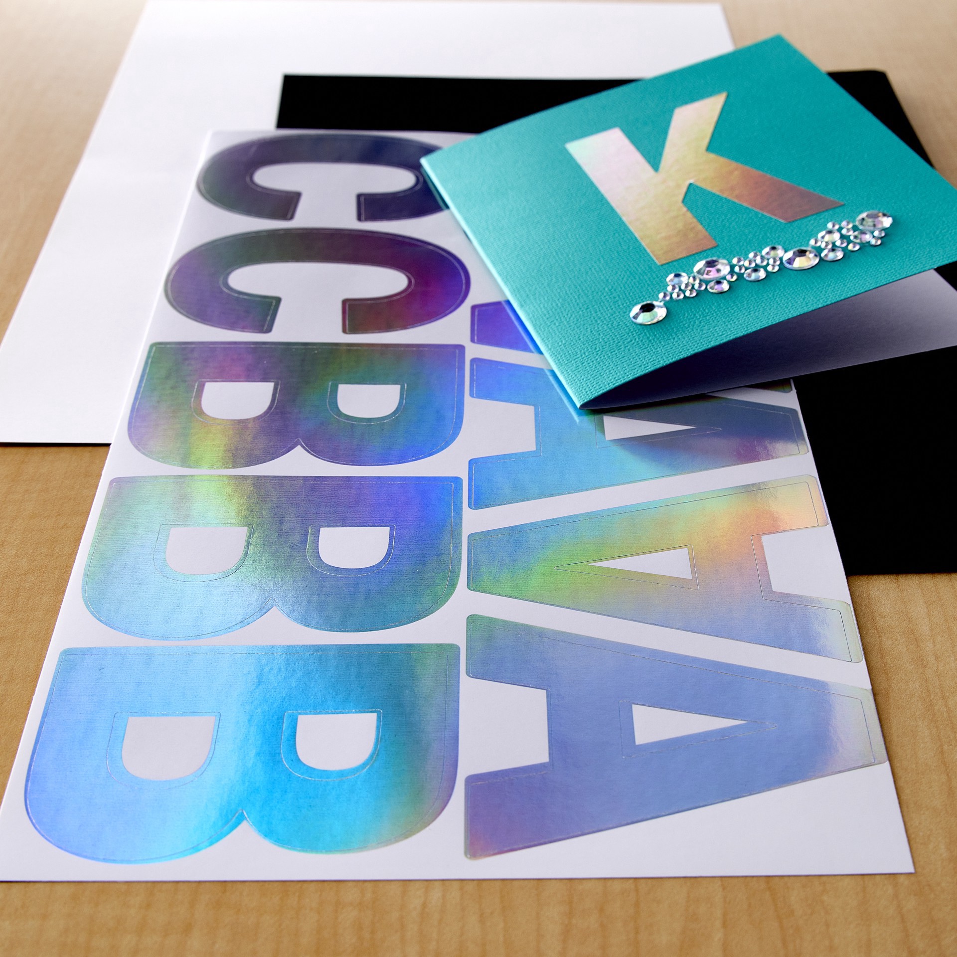 slide 5 of 5, Iridescent Foil Alphabet Stickers By Recollections, 3.25 in