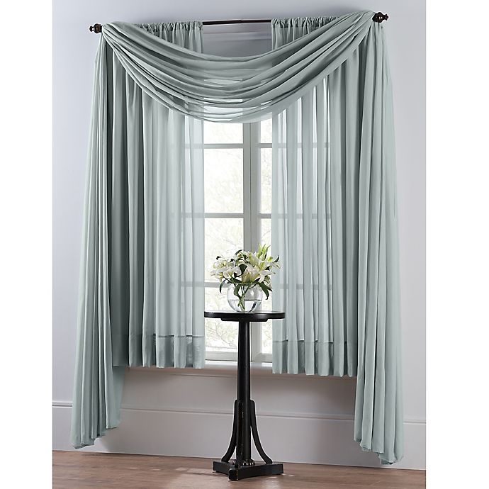 slide 1 of 1, Smart Sheer Insulating Voile Window Curtain Panel - Spa Blue, 84 in