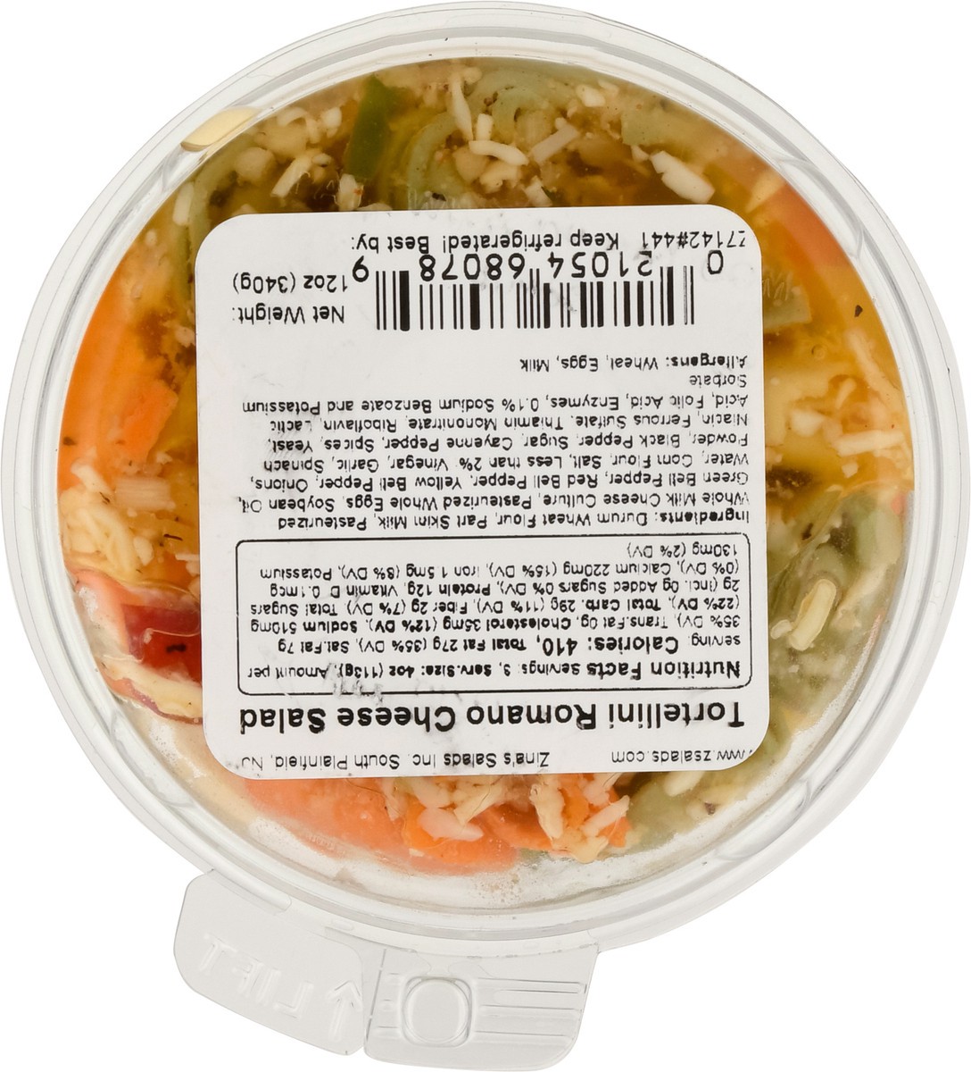 slide 5 of 9, Zina's Tortellini Romano Cheese Salad 12 oz, 12 oz