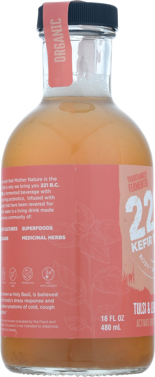 slide 10 of 13, 221 B.C. Water Kefir Tulsi Lemon Organic - 16 fl oz, 16 fl oz