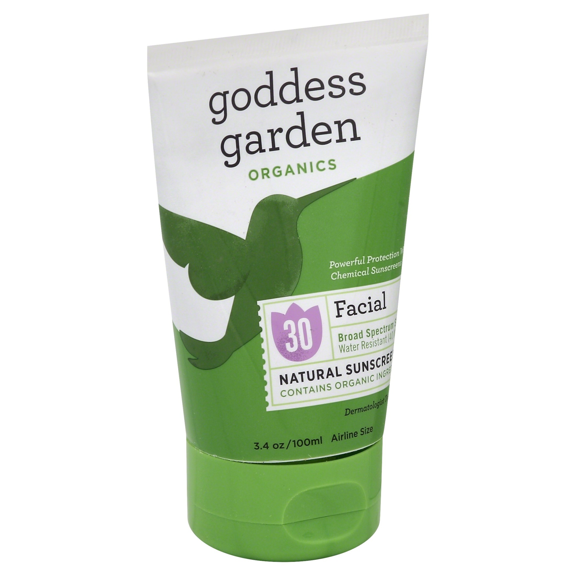 slide 1 of 1, Goddess Garden Organics Facial Natural Sunscreen SPF 30, 3.4 oz