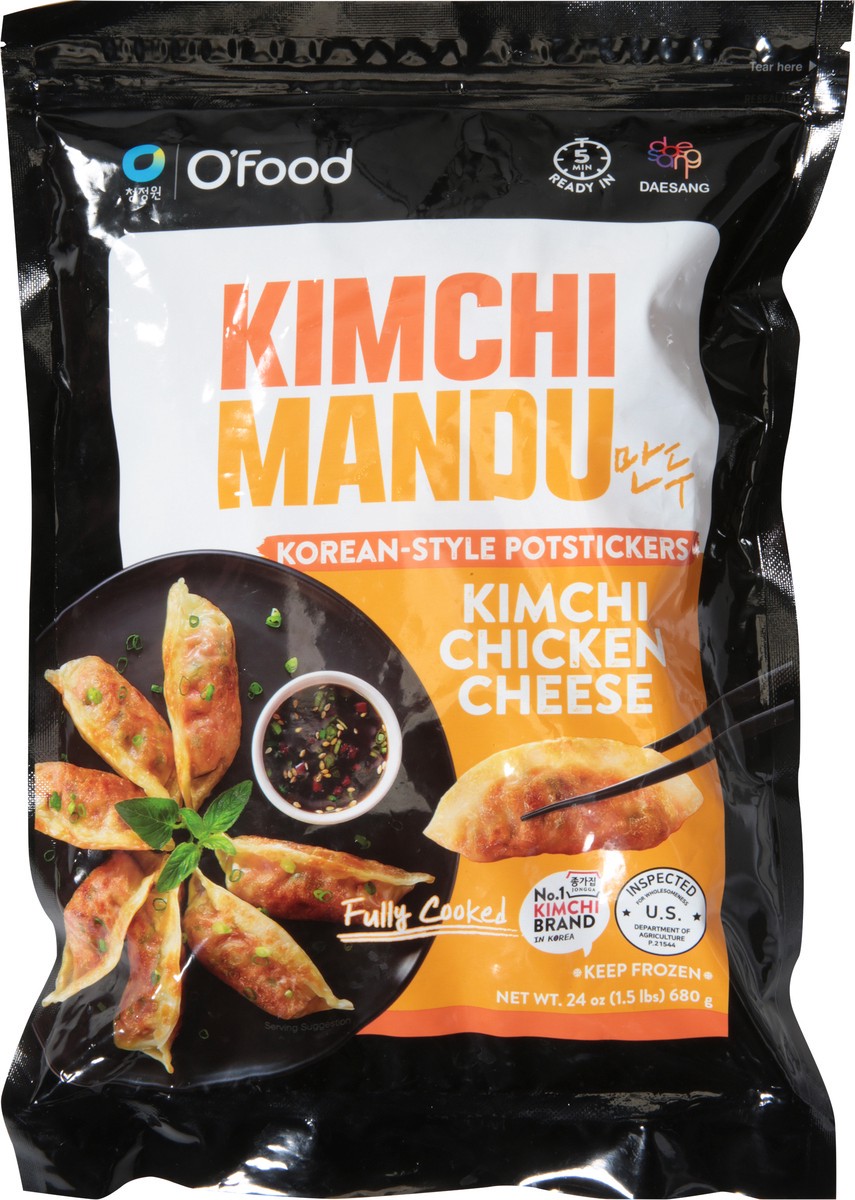 slide 11 of 13, O'Food Kimchi Chicken Cheese Potstickers 24 oz, 24 oz