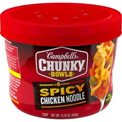 Campbell's Campbell’s Chunky Spicy Chicken Noodle Soup, 15.25 oz Microwavable Bowl