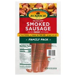 Eckrich Skinless Smoked Sausage, 42 oz