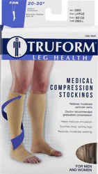 TRUFORM Large Beige Below Knee Medical Compression Stockings 1 ea
