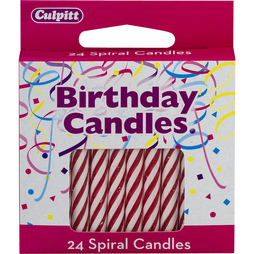 slide 1 of 1, Culpitt Red Birthday Spiral Candles, 24 ct