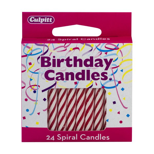 slide 1 of 8, Culpitt Red Spiral Birthday Candles - 24 CT, 24 ct