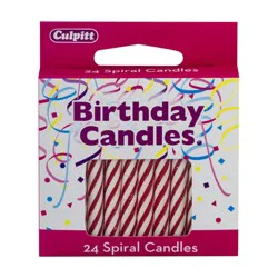 Culpitt Red Spiral Birthday Candles - 24 CT