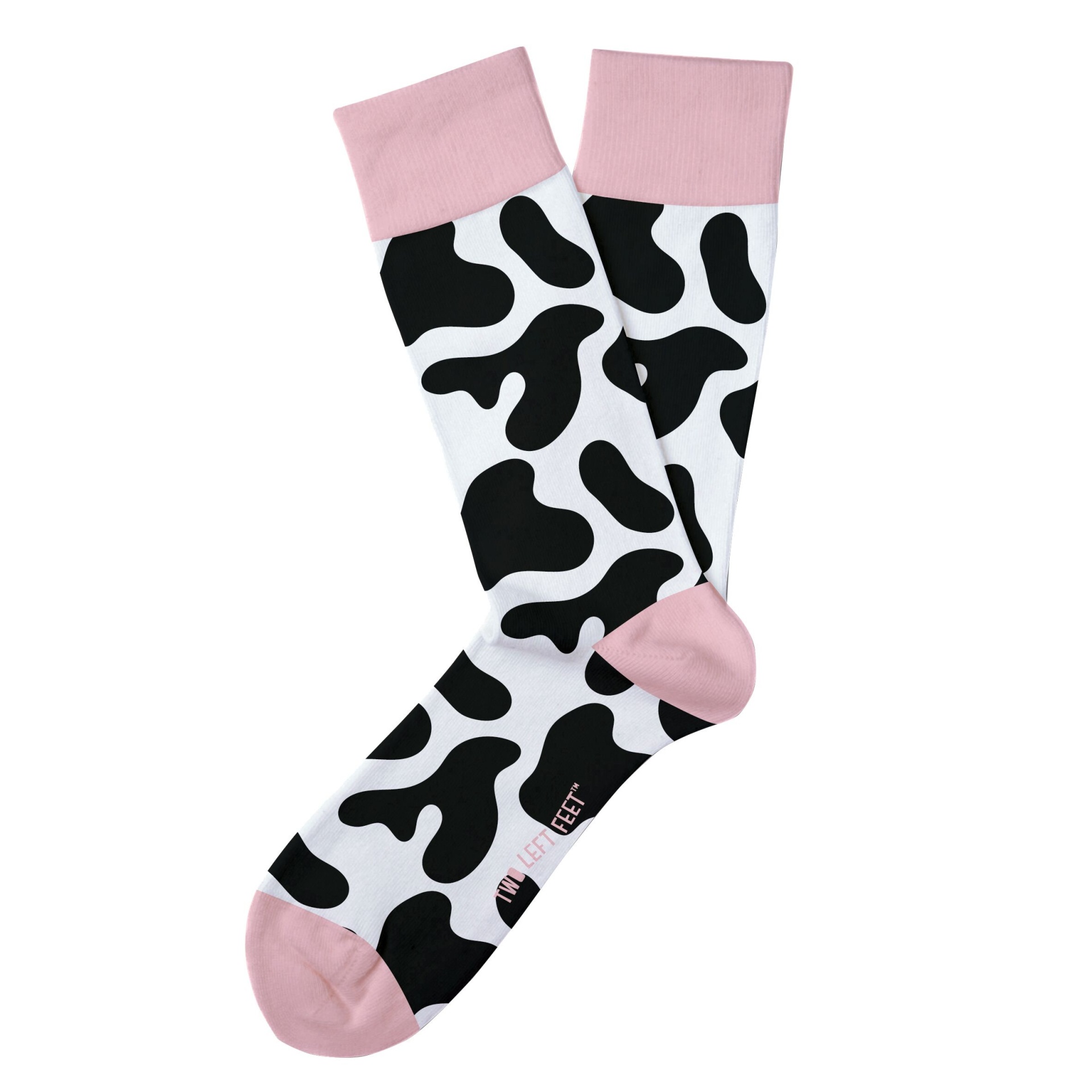 slide 1 of 1, Two Left Feet Holy Cow Small Feet Socks, 1 pair