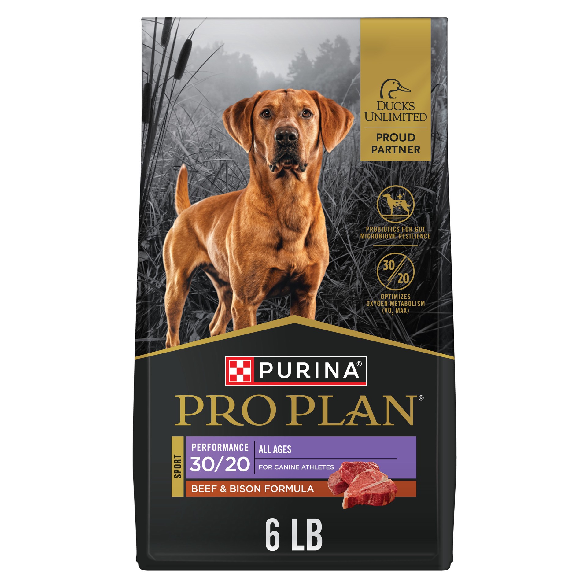 slide 1 of 9, Purina Pro Plan Sport Performance 30/20 Beef & Bison Formula Dry Dog Food, 6 lbs., 6 lb