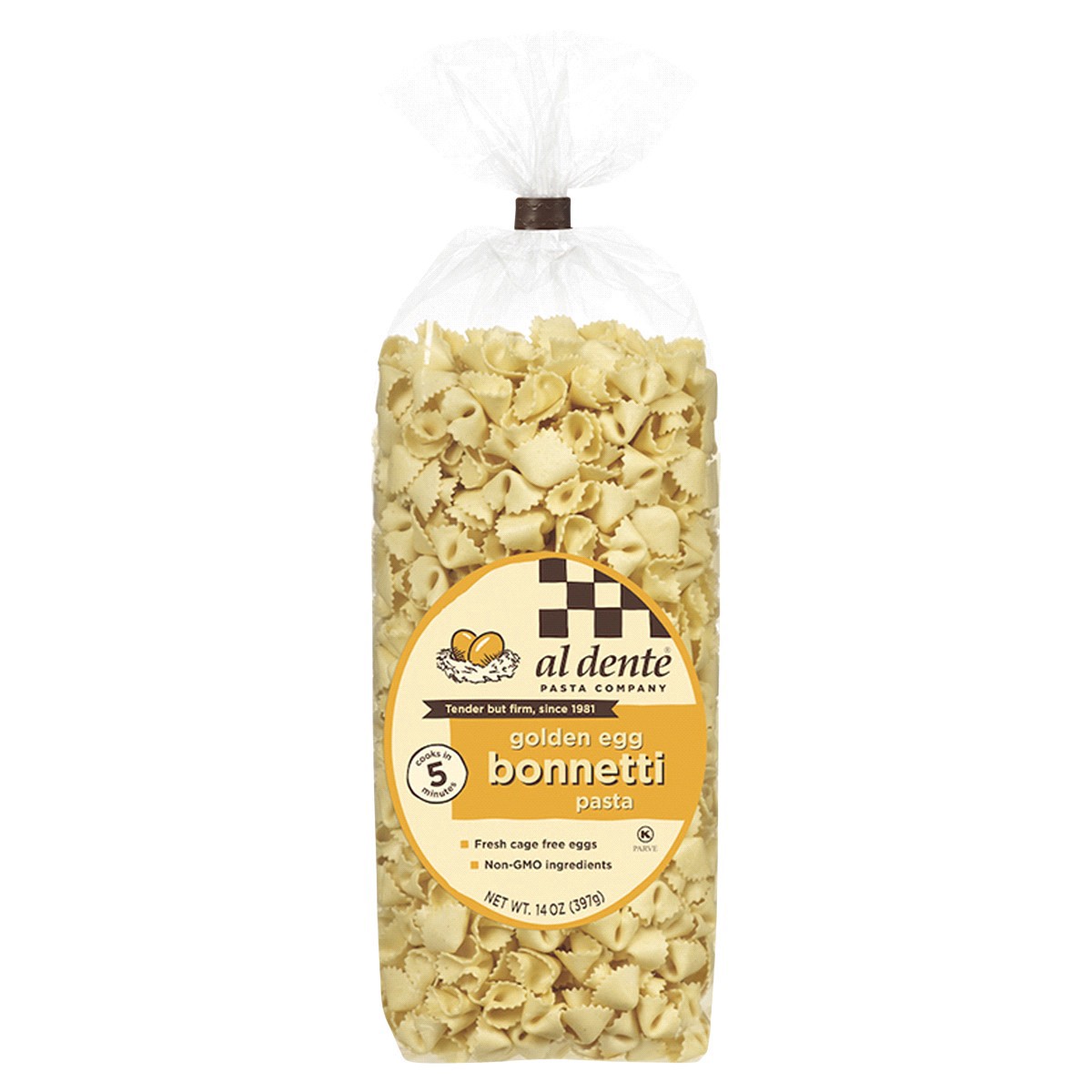 slide 1 of 5, Al Dente Golden Egg Bonnetti Pasta, 14 oz