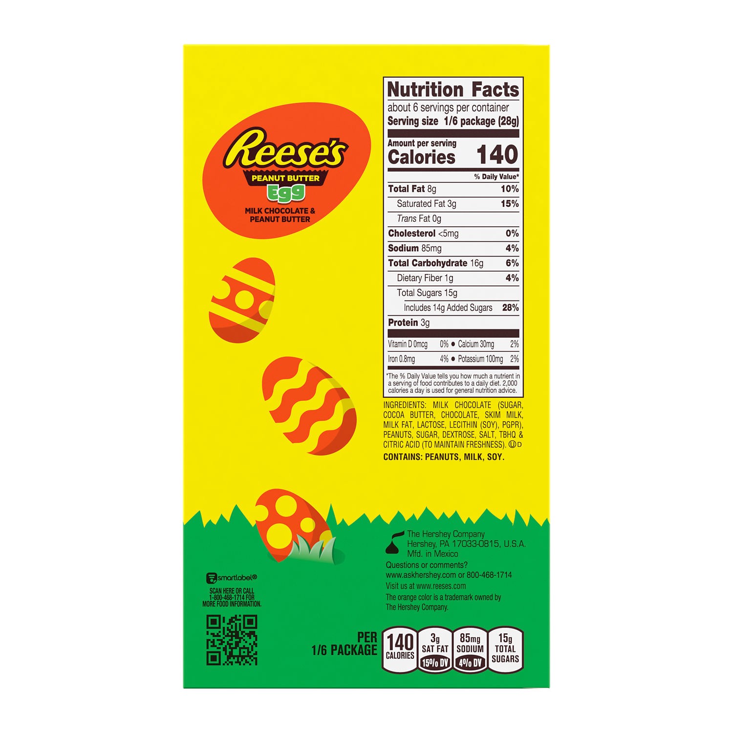 slide 3 of 8, REESE'S Milk Chocolate Peanut Butter Egg, Easter Candy Gift Box, 6 oz, 6 oz
